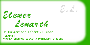 elemer lenarth business card